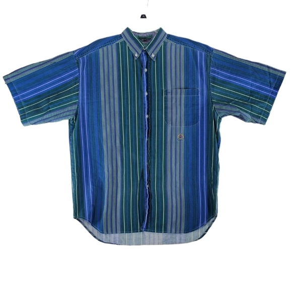 Vtg McIntosh Seymoor Shirt Mens L Button Down Multicolor Striped Pockets Cotton - Picture 2 of 14